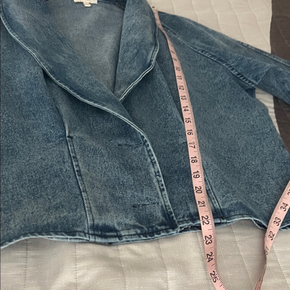 PEACH Women's Denim JACKET Blazer - Blue Jean never worn size L - Picture 11 of 17